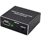 Ozvavzk HDMI Audio Extractor 4K HDMI Optical Audio Splitter Adapter, HDMI Audio Konverter Optisch 3.5mm Stereo L/R Audio Out unterstützung 5.1 HDCP 3D 1080p Dolby Digital DTS PCM