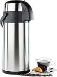 Andrew James 5L Airpot Hot Water Dispenser with Pump Action | Double-Walled Insulated and Lightweight | Hot and Cold Drink Beverage | Perfect for Coffee and Tea