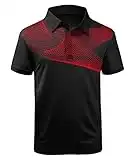 ZITY Golf Polo Shirts for Men Short Sleeve Athletic Tennis T-Shirt 035-Red-L