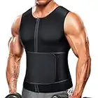 Sauna Suit for Mens Waist Trainer Workout Trimmer Belt for Men Corset Sweat Vest Weighted Tank Top Faja Para Hombre (Black, Medium)