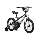 Schwinn Koen & Elm Toddler and Kids Bike, For Girls and Boys, 16-Inch Wheels, BMX Style, With Saddle Handle, Training Wheels Included, Chain Guard, and Number Plate, Black