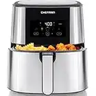 Chefman TurboFry Air Fryer, XL 8-Qt Capacity, Basket Divider For Dual Cooking, One-Touch Presets, Dishwasher Safe And BPA Free, Less Oil for Healthy Rapid Frying