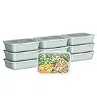 Bentgo Prep 1-Compartment Meal-Prep Containers with Custom-Fit Lids - Microwaveable, Durable, Reusable, BPA-Free, Freezer and Dishwasher Safe Food Storage Containers - 10 Trays & 10 Lids (Mint)