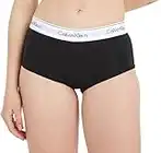 Calvin Klein Damen Hipster Boyshort Baumwolle mit Stretch, Schwarz (Black), L