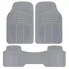 BDK Original ProLiner 3 Piece Heavy Duty Front & Rear Rubber Floor Mats for Car SUV Van & Truck, Gray - All Weather Floor Protection with Universal Fit Design