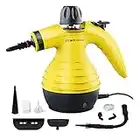 Comforday Multi-Purpose Steam Cleaner with 9-Piece Accessories, Perfect for Stain Removal, Curtains, Car Seats, Floor, Bathroom, (Yellow)