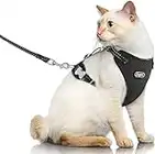 Supet Cat Harness and Leash for Walking Escape Proof, Adjustable Harness for Cats, Easy Control Small Cat Harness for Medium Large Kitten and Dogs S Black