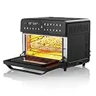 Friteuse sans Huile 15L, 18 en 1 Friteuse Air Chaud, 1600W Mini Four Electrique en Acier Inoxydable avec Écran LED Tactile, 4 Accessoires et 26 Recettes en Papier [Version Améliorée]