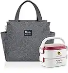 NCOALE Lunch Tasche Kühltasche Klein, Lsoliertasche Wasserdicht Lunchbag mit zwei Seitentaschen, Thermischer und Auslaufsicherer Lunch Organizer Kleine Kühltasche für Unterwegs Arbeitspicknick