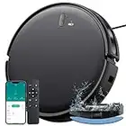 Robot Vacuum and Mop Combo, 2 in 1 Mopping Robotic Vacuum with 2000Pa Max Suction, WiFi/App/Alexa, Schedule Settings, Self-Charging, Slim, Tangle-Free, Ideal for Hard Floor, Pet Hair and Carpet