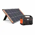 Jackery Solargenerator 500, 518WH Tragbare Powerstation mit SolarSaga 100W Solarpanel, 230V/500W mobile Stromversorgung mit LCD Anzeige für Urlaub auf dem Campingplatz, Outdoor Abenteuer & Notfälle