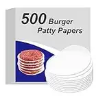 Burger Patty Paper Round 4.5 Inch Set of 500 Non Stick Pad for Press Patty Hamburger Parchment Papers