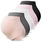 SUNNYBUY Women's Maternity High Waist Underwear Pregnancy Seamless Soft Hipster Panties Over Bump (Five color-5pk XL)