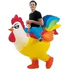 KOOY Inflatable Costume Rooster Ride On Chicken Costume Adult Halloween Costumes Blow up Costumes