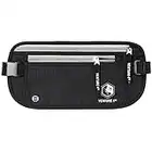 Slim Minimalist Design Money Belt, RFID Blocking for Men & Women - Ideal for Keeping Your Cash, Credit Card, Passport, Phone Safe When Traveling (Black)