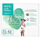 Diapers Size 6, 62 Count - Pampers Pure Protection Disposable Baby Diapers, Hypoallergenic and Unscented Protection, Super Pack (Packaging & Prints May Vary)