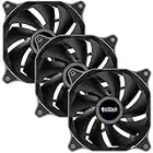 PCCOOLER 120mm Case Fan 3 Pack Dark Night Series, DN-120 High Performance Cooling PC Fans - Efficient Hydraulic Bearing - Low Vibration and Quiet Computer Fans for PC Case
