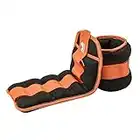 Reehut Peso para Tobillo, Peso Durable para Muñeca (1 par) con/Correa Ajustable para Ejercicio, Ejercicio, Caminar, Footing, Gimnasia, Aeróbic, Gimnasio - Naranja