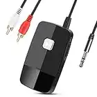 Récepteur audio Bluetooth V4.2 de Friencity en streaming, mini-adaptateur audio sans fil 3,5 mm / RCA pour kit voiture, casque filaire, haut-parleurs, système de sonorisation pour voiture stéréo, Noir