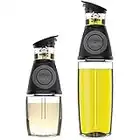 Belwares Olive Oil Dispenser Bottle Set - 2 Pack Oil and Vinegar Cruet with Drip-Free Spouts - Includes 17oz [500ml] and 9oz [250ml] Sized Bottles