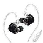 KZ Zax 1DD 7BA Écouteurs intra-auriculaires HiFi pour musicien, casque hybride en métal avec câble amovible (avec micro, noir)