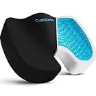 CushZone Gel Seat Cushion for All-Day Sitting - Back, Sciatica, Coccyx Tailbone Pain Relief Cushion - Ergonomic Seat Cushion for Office Chairs, Car Seat, Gaming Chair - Black