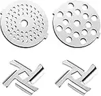 SHEAWA Kit de Remplacement pour Hachoir Viande Électrique 2Pcs Lame de Hachoir à Viande 2PCS Plaques de broyage 5# 7#