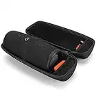 ProCase Étui Antichoc JBL Charge 5, JBL Charge 4, JBL Charge 3, Housse de Protection en EVA Rigide avec 2 Proches en Filet, Extérieure en EVA Antichoc Durable, Interieur Fixe Bien-Noir