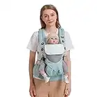 SONARIN 3 en 1 Mochila Portabebés Transpirable,Portabebés Ligero Multifunción Portador de Bebé Ergonómica para Recién Nacidos y Niños Pequeños 3-48 Meses,Todas las Posiciones(Azul)