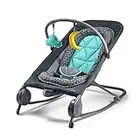 Summer 2-in-1 Bouncer & Rocker Duo (Gray and Teal) Convenient and Portable Rocker and Bouncer for Babies Includes Soft Toys and Soothing Vibrations