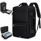 Travel Backpack 17.3 Inch Laptop Backpack 40L Flight Approved Carry-On Backpack for Men Women Large Waterproof Computer Backpack Business College School Weekender Overnight Luggage Daypack, Black