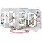 Digital Alarm Clock,Large LED Mirror Display,2 USB Charging Ports,Auto Adjustable Brightness,Aesthetic Modern Clocks for Bedroom Living Room Office (Pink)