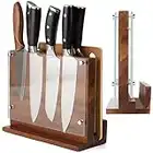 Kitchen Magnetic Knife Block with Acrylic Shield Double Side Knife Holder Rack Magnetic Stands with Strong Enhanced Magnets Multifunctional Storage Knife Stand for Kitchen Cutlery Display Organizer