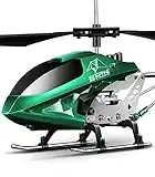 Remote Control Helicopter, S107H-E Aircraft with Altitude Hold, One Key take Off/Landing, 3.5 Channel, Gyro Stabilizer and High &Low Speed, LED Light for Indoor to Fly for Kids and Beginners(Green)