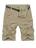 Jessie Kidden Men's Cargo Hiking Shorts Quick Dry Lightweight Elasticated Waist Outdoor Summer Walking Fishing Safari Cycling Casual Half Pants #2026-Khaki-2XL 36