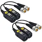 Greluma 2 Pares 8MP/4K transmisor transceptor pasivo HD BNC de video Balun a través de cable UTP RJ45 Conectores de cable AHD/TVI/CVI/CVBS para cámaras de seguridad CCTV 720P/960P/1080P/3/4/5/8MP