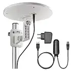 EMOS J0664 Digital-Antenne für Außen, Empfang von FM/DAB/DVB-T/DVB-T2, integrierter LTE-Filter, VHF/UHF, 360° Empfangswinkel, horizontale und vertikale Polarisation, UV-beständig, wetterfest