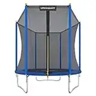 Ultrasport Gartentrampolin Uni-Jump, Kindertrampolin, Ø 183 cm, Trampolin Komplettset inklusive Sprungmatte, Sicherheitsnetz, gepolsterten Netzpfosten und Randabdeckung, Blau