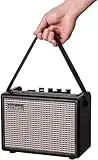 Acoustic/Electric Guitar Amplifier, 15 Watt Portable Bluetooth Amp for Guitar Acoustic/Electric with Reverb Effect, 2 Band EQ,Black