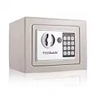 TOOLUCK- Caja Fuerte, con Cerradura Electrónica y 2 llaves de Emergencia, Montada en la Pared/Piso, con dos pernos de bloqueo, Caja Fuerte Pequeña para oficina o hogar por dinero, Joyas (blanco)