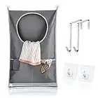 Laundry Bags, Hanging Laundry Hamper with Stainless Steel Hooks & Adhesive Hooks, Adjustable Laundry Basket for Laundry/Moving House/Shopping/Storage - Space Saving