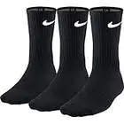 Nike Men 3PPK Lightweight Crew Socks - Black/White, Large