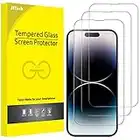 JETech Full Coverage Screen Protector for iPhone 14 Pro Max 6.7-Inch, 9H Tempered Glass Film Case-Friendly, HD Clear, 3-Pack