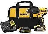 DEWALT 20V MAX* Cordless Hammer Drill, Compact Drill Kit, with 2 Batteries and Charger (DCD778C2)