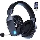 Acinaci Wireless Gaming Headset with Detachable Noise Cancelling Microphone, 2.4G Bluetooth - USB - 3.5mm Wired Jack 3 Modes Wireless Gaming Headphones for PC, PS4, PS5, Mac, Switch, Phone, Tablet