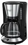 Russell Hobbs Macchina Caffè Americano, 1100 W, 10 Tazze, 1.25 L, Porta filtro removibile, Spegnimento automatico, Mantenimento in caldo, Acciaio, Adventure 24010-56