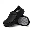 Lightweight Kitchen Shoes for Chef Men Slip Resistant Shoes Waterproof Garden Kitchen Hospital Work Clogs Shoes Unisex Black UK9.5