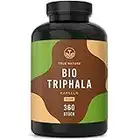 Bio Triphala - 360 Kapseln - 2.000mg Hochdosiert - Premium Triphala Früchte aus Indien - Ohne Zusatzstoffe - Vegan, Laborgeprüft, Deutsche Produktion - TRUE NATURE®