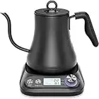 JBK Variable Temperature Control Pour Over Gooseneck Electric Kettle for Specialty Coffee and Tea, Matte Black