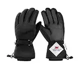 AOKKR Winterhandschuhe, 3M Thinsulate Wasserdicht Warme Fahrradhandschuhe Herren und Damen, Winddichte Skihandschuhe mit Touchscreen-Funktion, Outdoor Laufen Anti-Rutsch Sporthndschuhe - Schwarz